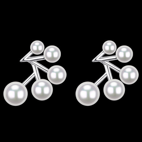 White Akoya Pearl Stars Earrings